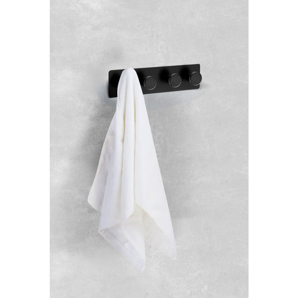 Selbstklebender Handtuchhalter aus Edelstahl in Schwarz - Ambrosya