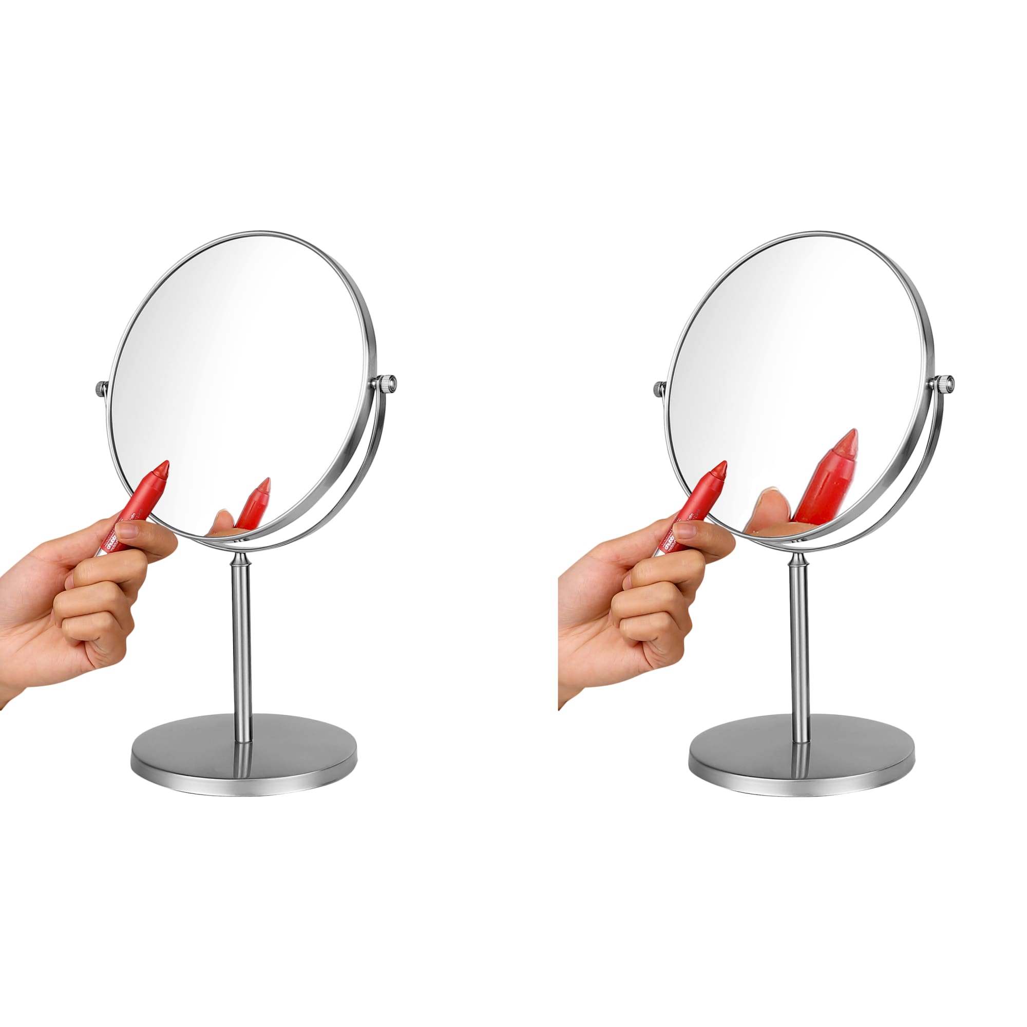 Kosmetikspiegel aus Edelstahl mit 5-facher Vergrößerung - Ambrosya
