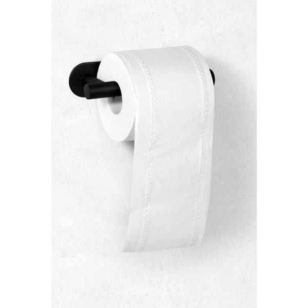 Toilettenpapierhalter aus Edelstahl zum Kleben in Schwarz - Ambrosya