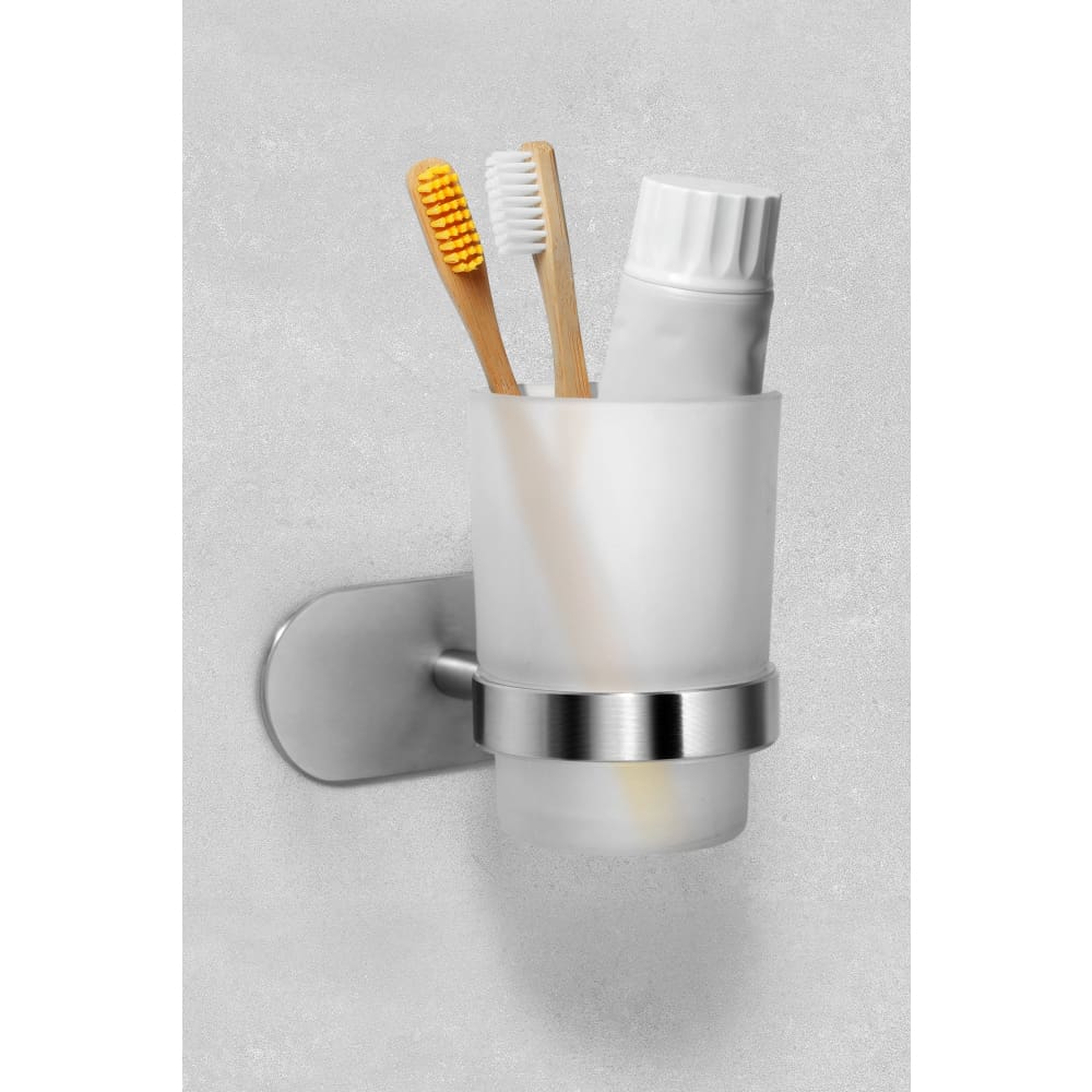 Ambrosya - Zahnbürstenhalter ohne Bohren Glas Bad - Zahnputzbecher